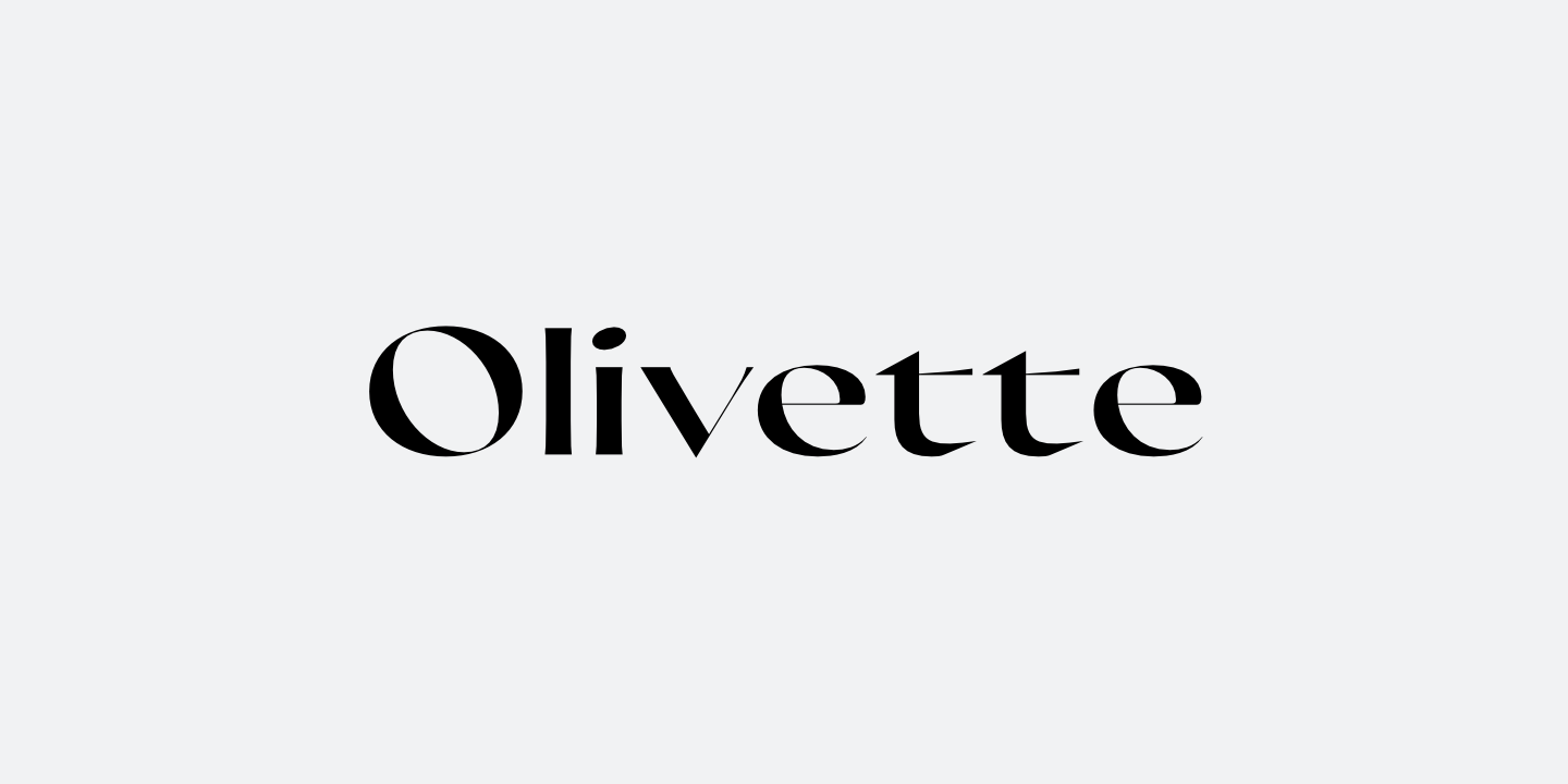 Ejemplo de fuente Olivette CF Italic